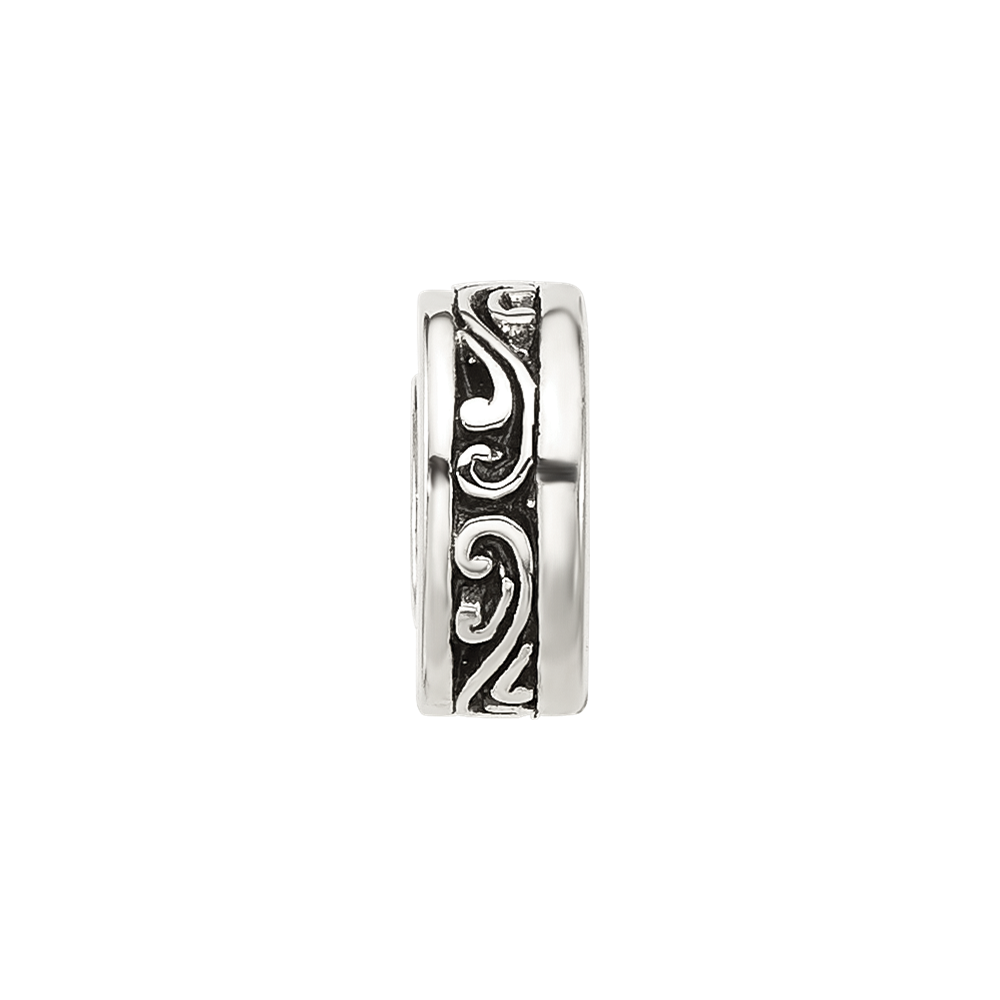 Sterling Silver Reflections Antiqued Scroll Spacer Bead