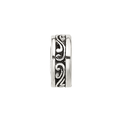 Sterling Silver Reflections Antiqued Scroll Spacer Bead