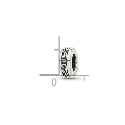 Sterling Silver Reflections Antiqued Scroll Spacer Bead