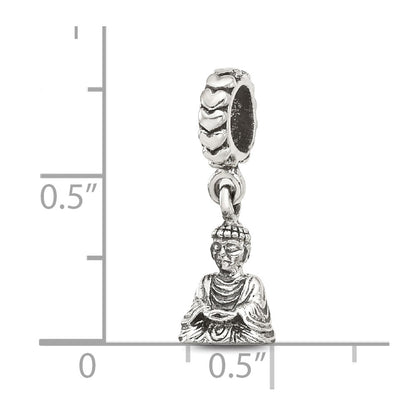Sterling Silver Reflections Antiqued Budda Dangle Bead