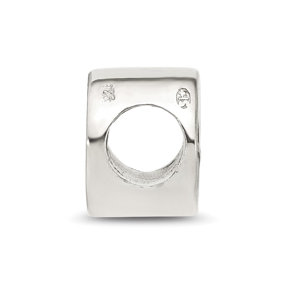 Sterling Silver Reflections Enameled Yin and Yang Circle Bead