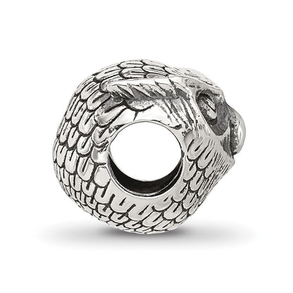 Sterling Silver Reflections Antiqued Owl Bead