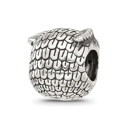Sterling Silver Reflections Antiqued Owl Bead