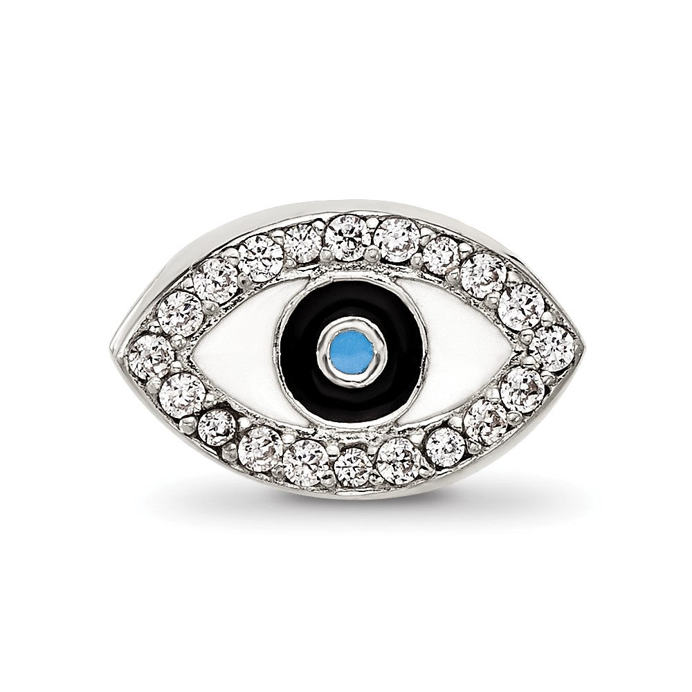 Sterling Silver Reflections Enameled and CZ Eye Bead