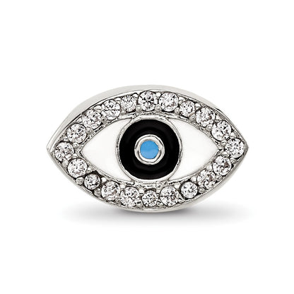 Sterling Silver Reflections Enameled and CZ Eye Bead