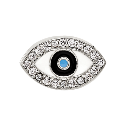 Sterling Silver Reflections Enameled and CZ Eye Bead