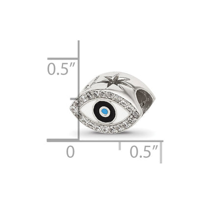 Sterling Silver Reflections Enameled and CZ Eye Bead