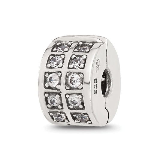 Sterling Silver Reflections CZ Clip Bead