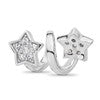 Sterling Silver Reflections Rhodium-plated CZ Star Twist Bead
