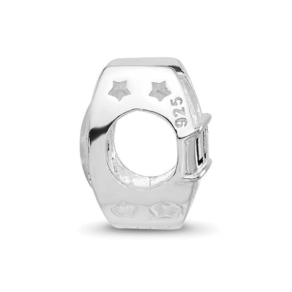Sterling Silver Reflections Rhodium-plated CZ Lucky Horseshoe Bead
