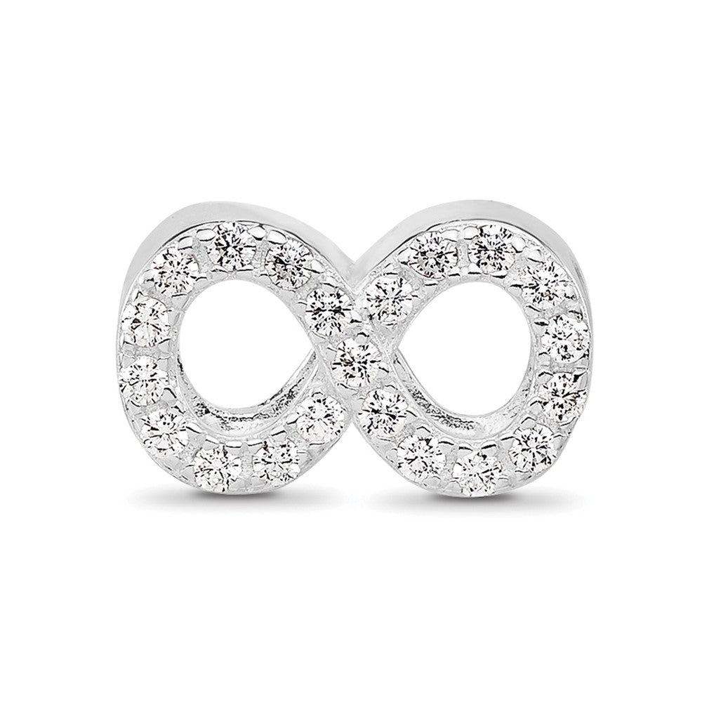 Sterling Silver Reflections Rhodium-plated CZ Infinity Bead