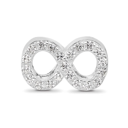 Sterling Silver Reflections Rhodium-plated CZ Infinity Bead
