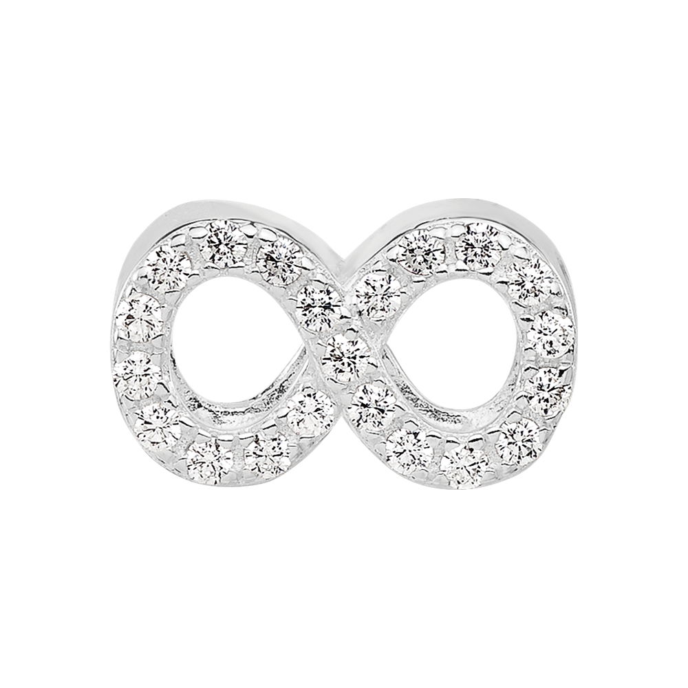 Sterling Silver Reflections Rhodium-plated CZ Infinity Bead