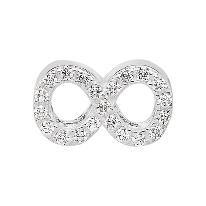 Sterling Silver Reflections Rhodium-plated CZ Infinity Bead