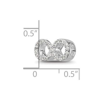 Sterling Silver Reflections Rhodium-plated CZ Infinity Bead