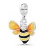 Sterling Silver Reflections Rh-plated Enamel BumbleBee Dangle Bead