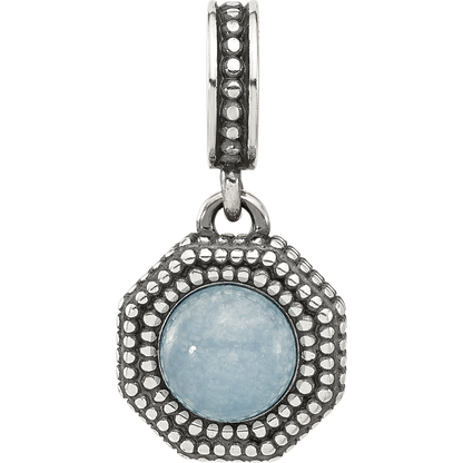 Sterling Silver Reflections Antiqued Blue Chalcedony Dangle Bead