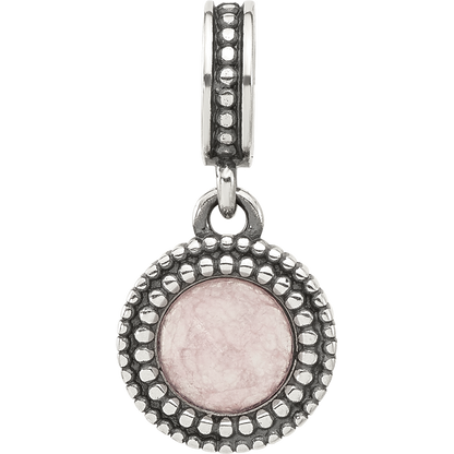 Sterling Silver Reflections Antiqued Pink Chalcedony Dangle Bead