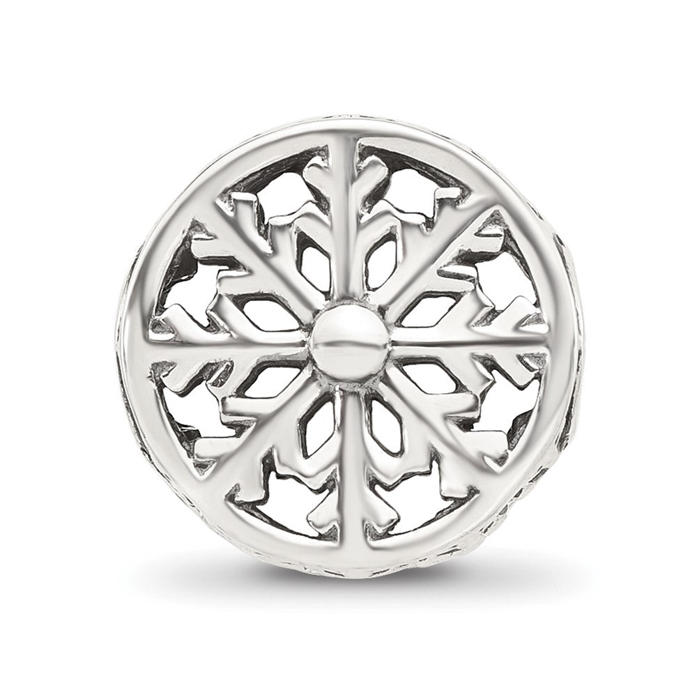 Sterling Silver Reflections Snowflake Circle Bead