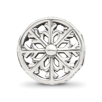 Sterling Silver Reflections Snowflake Circle Bead