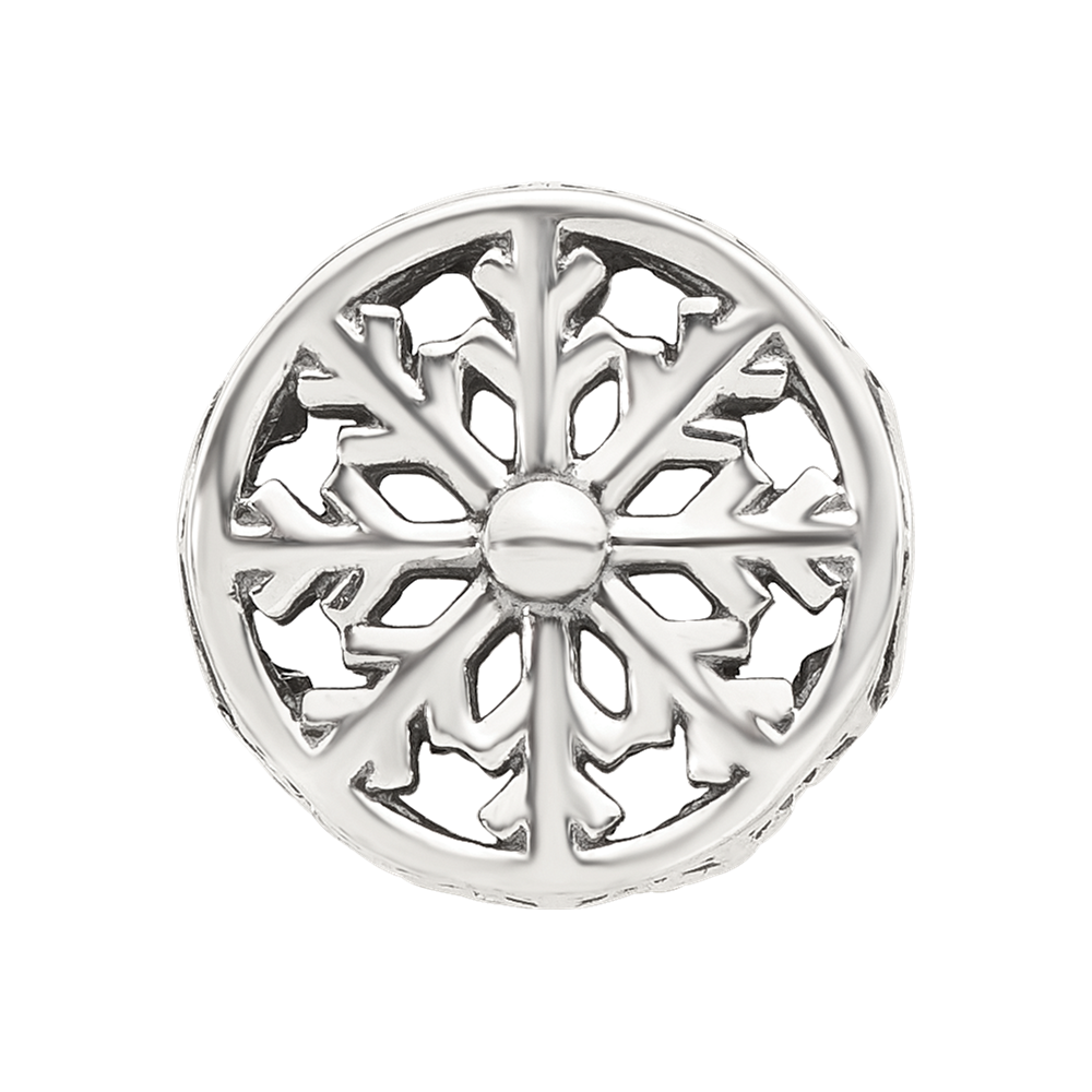 Sterling Silver Reflections Snowflake Circle Bead