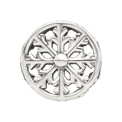 Sterling Silver Reflections Snowflake Circle Bead