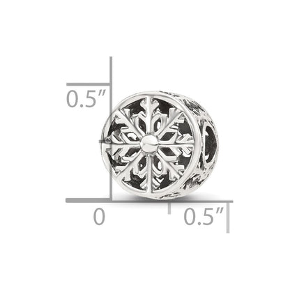 Sterling Silver Reflections Snowflake Circle Bead