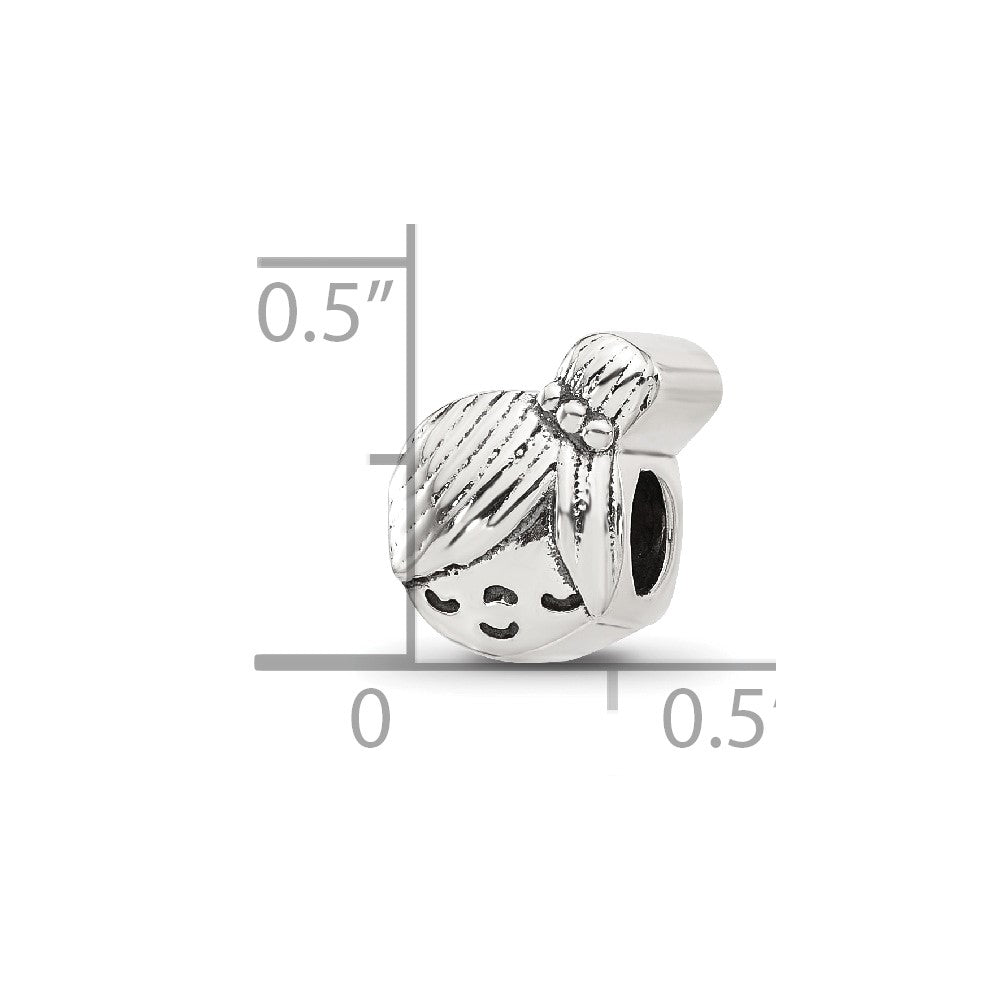 Sterling Silver Reflections Little Girl Head Bead