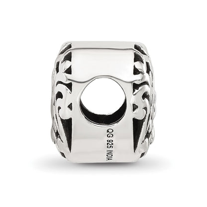 Sterling Silver Reflections Floral Heart Bead