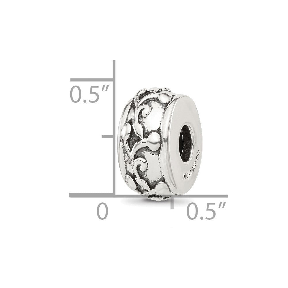 Sterling Silver Reflections Scroll Design Spacer  Bead