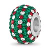 Sterling Silver Reflections RH-plated Red/Green/White Preciosa Crystal Bead
