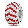 Sterling Silver Reflections RH-plated Red/White Preciosa Crystal Bead