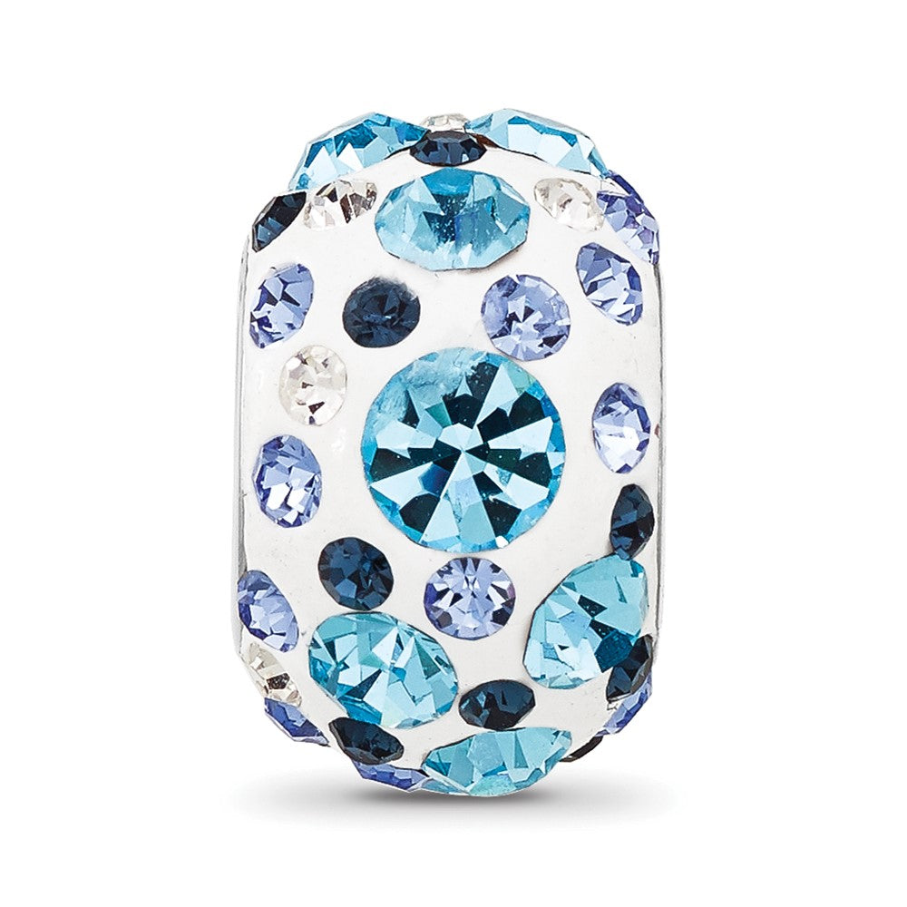 Sterling Silver Reflections RH-plated Blue/White Preciosa Crystal Bead
