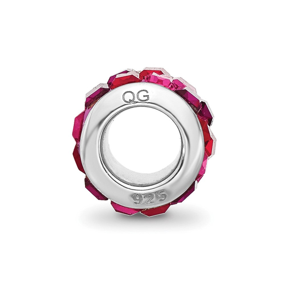 Sterling Silver Reflections RH-plated Pink/Red Preciosa Crystal Bead