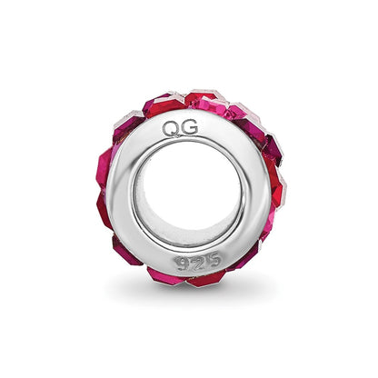 Sterling Silver Reflections RH-plated Pink/Red Preciosa Crystal Bead