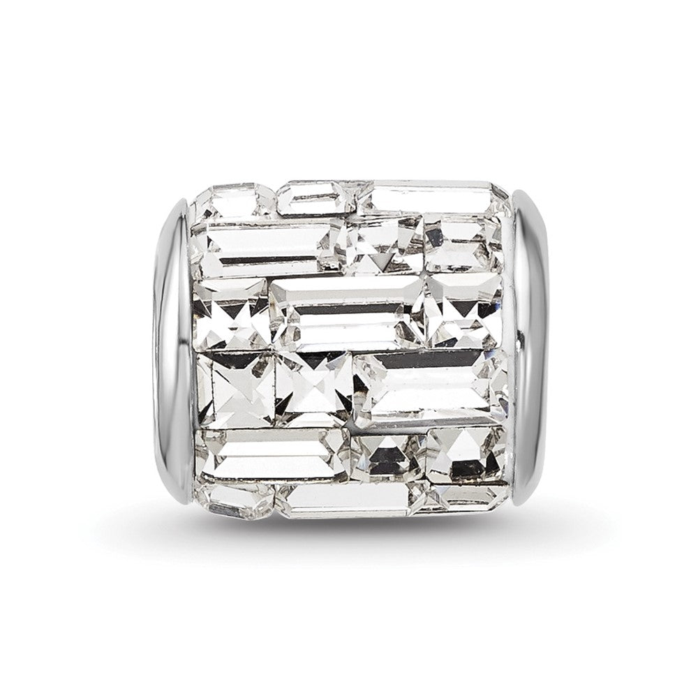 Sterling Silver Reflections Rhodium-plated Clear Preciosa Crystal Bead