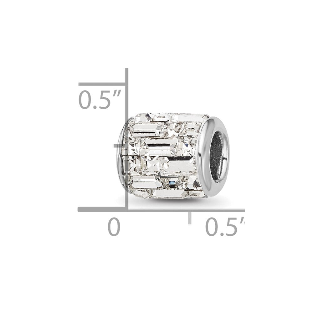 Sterling Silver Reflections Rhodium-plated Clear Preciosa Crystal Bead