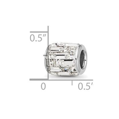 Sterling Silver Reflections Rhodium-plated Clear Preciosa Crystal Bead