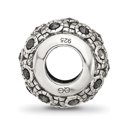 Sterling Silver Reflections Antiqued Marcasite Bead