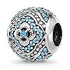 Sterling Silver Reflections Rhodium-plated Blue Nano Crystal Bead
