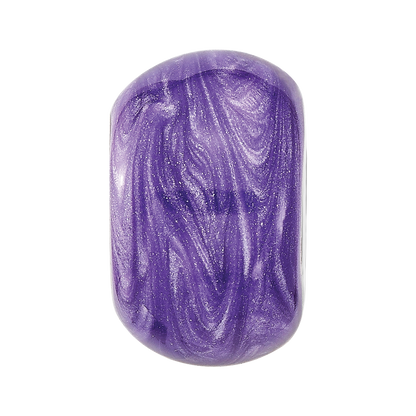 Sterling Silver Reflections Rhodium-plated Shimmer Purple Enameled Bead