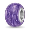 Sterling Silver Reflections Rhodium-plated Shimmer Purple Enameled Bead