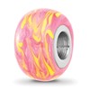 Sterling Silver Reflections Rhodium-plated Neon Pink & Orange Enamel Bead