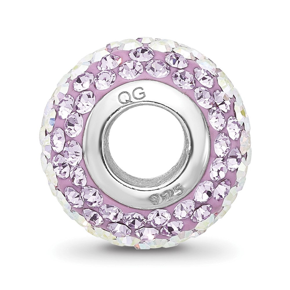 Sterling Silver Reflections RH-plated Purple/Iridecent Preciosa Crystal Bea