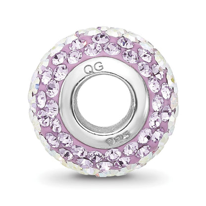 Sterling Silver Reflections RH-plated Purple/Iridecent Preciosa Crystal Bea
