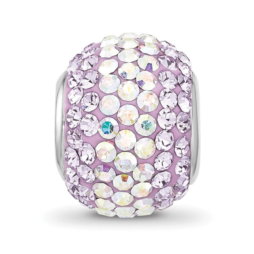 Sterling Silver Reflections RH-plated Purple/Iridecent Preciosa Crystal Bea