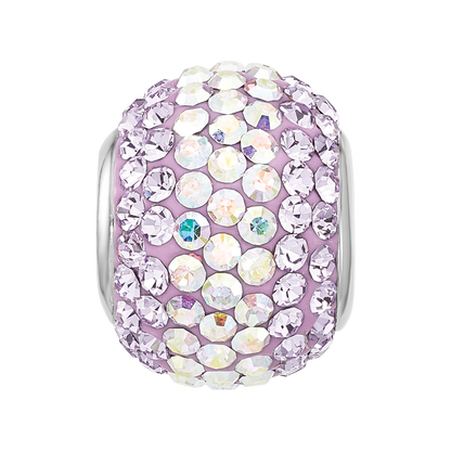 Sterling Silver Reflections RH-plated Purple/Iridecent Preciosa Crystal Bea