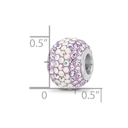Sterling Silver Reflections RH-plated Purple/Iridecent Preciosa Crystal Bea