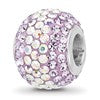 Sterling Silver Reflections RH-plated Purple/Iridecent Preciosa Crystal Bea