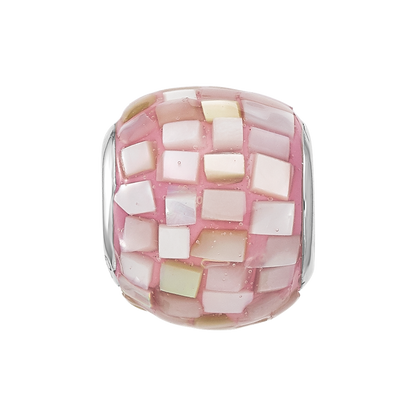 Sterling Silver Reflections Rhodium-plated Pink Mother Of Pearl Bead